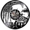 Wall Clock Giraffe Wall Clock African Wildlife Zoo Amimals Carved Vinyl Wall Clock Nursery view 1