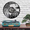 Wall Clock Giraffe Wall Clock African Wildlife Zoo Amimals Carved Vinyl Wall Clock Nursery view 3