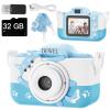 DEWEL Kids Camera, Toy Camera, Toddler Camera, 1080P HD Selfie Digital Video Camera for Boys/Girls, Mini Toddler Camcorder with 32G SD Card, Ideal Christmas Birthday Gift for Childrens Age 3-9(Blue) view 1