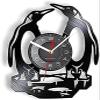 Wall Clock South Pole Penguins Wall Clock Made of Real Vinyl Record Non-Ticking Polar Animal Wall Clock Kids Nursery Decor view 1
