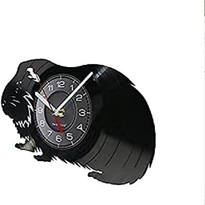 Round Wall Clock Guinea Pig Hamster Vinyl Piggie Pet Nursery Decor Shadow Laser Etched Art Wall Clock Animal Lovers Decorative Gift