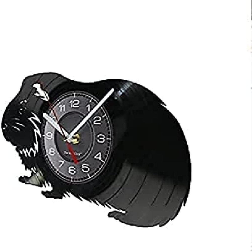Round Wall Clock Guinea Pig Hamster Vinyl Piggie Pet Nursery Decor Shadow Laser Etched Art Wall Clock Animal Lovers Decorative Gift