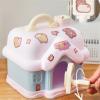 Children's Cartoon Small House Design Saving Money Piggy Bank, Cute Large Capacity Coin Bank for Girls (with Stickers) (Color : Pink, Size : 20 * 19 * 17cm) view 3