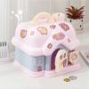 Children's Cartoon Small House Design Saving Money Piggy Bank, Cute Large Capacity Coin Bank for Girls (with Stickers) (Color : Pink, Size : 20 * 19 * 17cm) view 4
