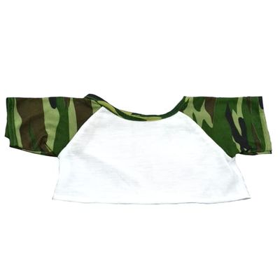 Camo SpecialTee T-Shirt for 1418 Inch Stuffed Animals Camouflage Tee Shirt Outfit Fits Build-A-Bear & Similar Plush Toys Fun Doll Clothes for Dress-Up & Imaginative Play