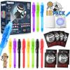 Joycover 12 PCS Invisible Ink Pen with UV Light for Kids, Spy Pens and Notebook, Birthday Party Favors for Kids 4-8, School Prize Goodie Bag Stuffers, UV Pen for Secret Message Escape Room view 1