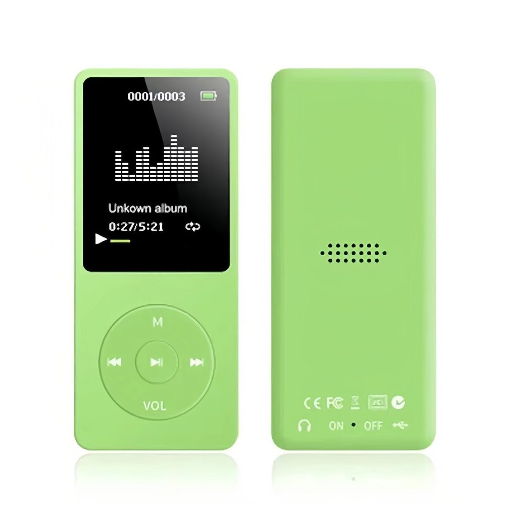 Mp3 Mp4 Player for Kids, MP3 Player with 1.8in HD Screen, FM Radio, Earphone, Portable HiFi Audio Player with Voice Recorder Video Photo Viewer E Book Games (Green)