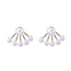 Fashion Earrings for Women 1 Pair Ear Studs Temperament Fan-Shaped Elegant Minimalist Geometric Decorative Birthday Gifts Women Faux Pearl Stud Fashion Earrings for Women (Picture view 1