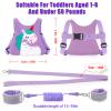 Toddler Leash-Baby Walking Safty Harness and Child Anti Lost Wrist Link for Girls/Boys Travel (Purple) view 2
