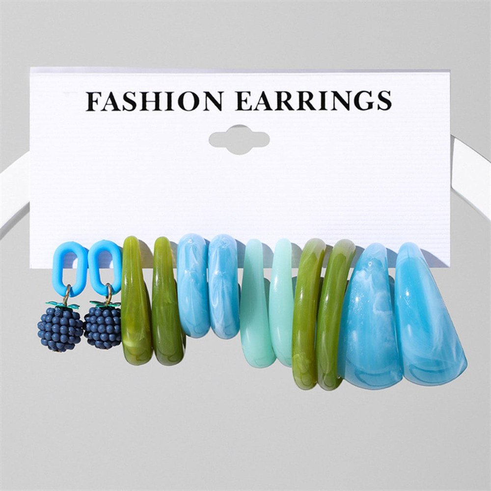 ELROAL Acrylic Earrings Set Ladies Handmade Exaggerated Candy Color Stud Earrings Earring Earring Jewelry 26#26332