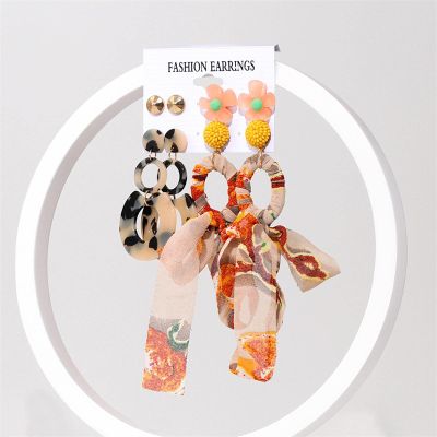ELROAL Acrylic Earrings Set Ladies Handmade Exaggerated Candy Color Stud Earrings Earring Earring Jewelry 15#26288