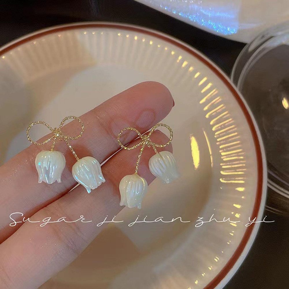 ELROAL Vintage Court Style Light Luxury, Super Shimmering Diamond-Set Flowers, Earrings, Temperament, Versatile Explosive Earrings Women 2075