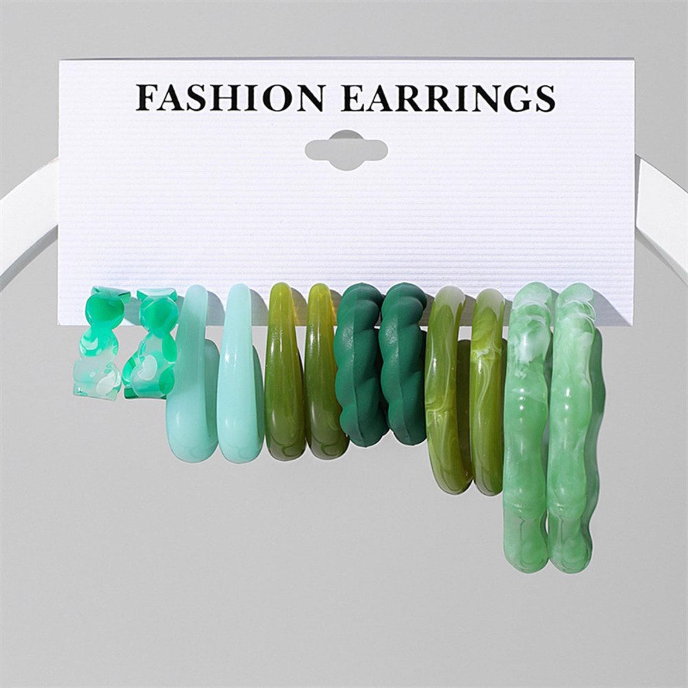 ELROAL Acrylic Earrings Set Ladies Handmade Exaggerated Candy Color Stud Earrings Earring Earring Jewelry 25#26333