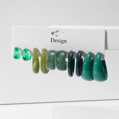 ELROAL Acrylic Earrings Set Ladies Handmade Exaggerated Candy Color Stud Earrings Earring Earring Jewelry 32#Z02