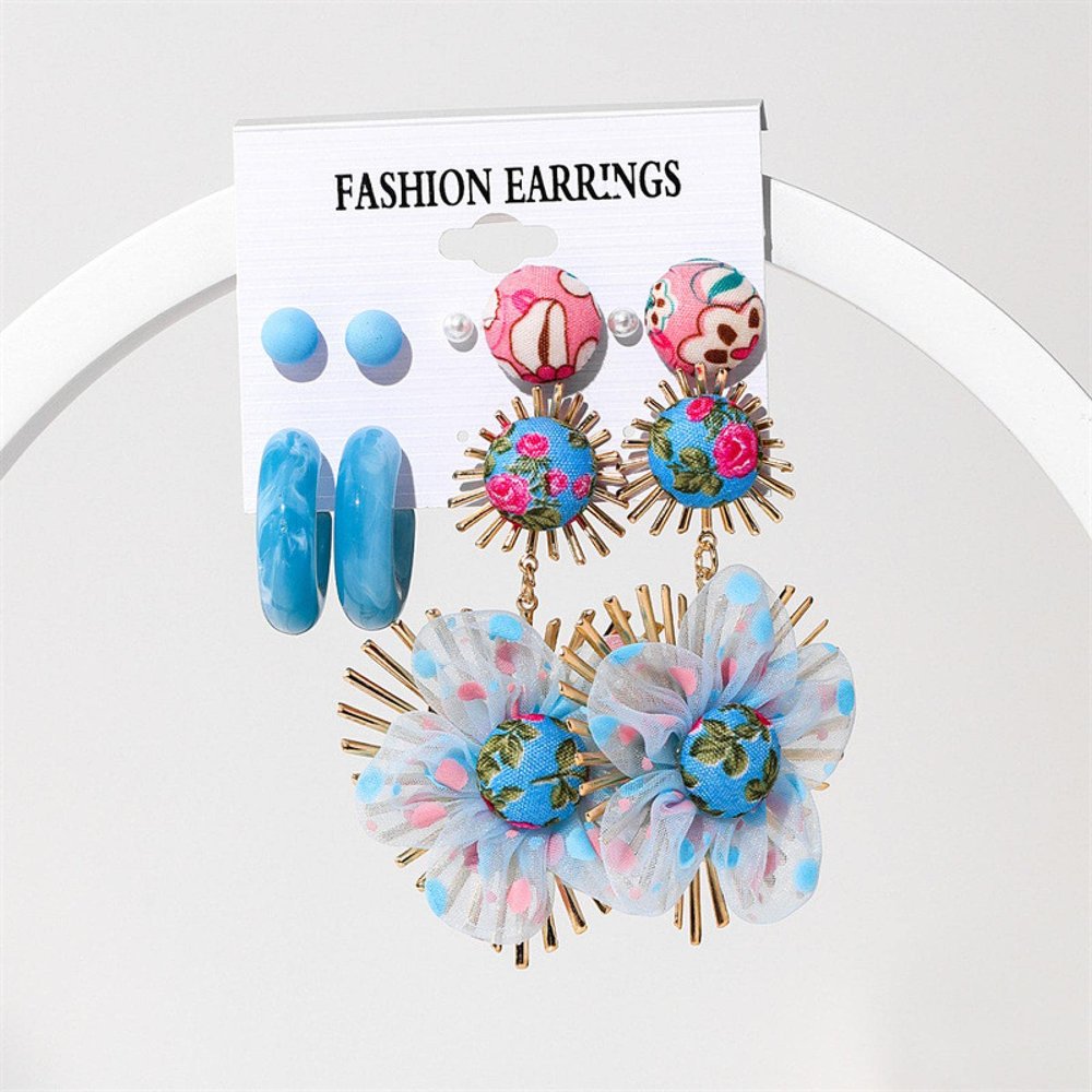 ELROAL Acrylic Earrings Set Ladies Handmade Exaggerated Candy Color Stud Earrings Earring Earring Jewelry 11#26284