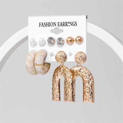 ELROAL Acrylic Earrings Set Ladies Handmade Exaggerated Candy Color Stud Earrings Earring Earring Jewelry 20#26293