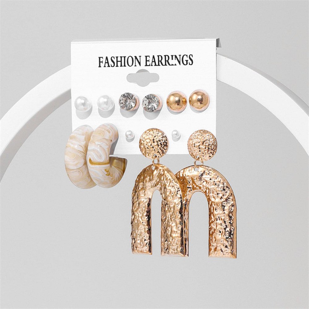 ELROAL Acrylic Earrings Set Ladies Handmade Exaggerated Candy Color Stud Earrings Earring Earring Jewelry 20#26293