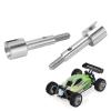 Demeras Wheel Axle Cup, Wearable Metal Rear Axle Cup Stainless Steel 1 Pair for 124016 for 124017 for 144001 for 1/14 Cars view 3