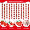 12 PCS Strawberry Birthday Party Banners Strawberry Garland Banner Decorations Berry First Hanging Swirl Kit Cutouts for Girls Baby Shower Party Supplies Decor view 3