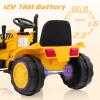 OLAKIDS Kids Ride on Car, 12V Electric Excavator Vehicle Construction Truck with Remote Control, Adjustable Bucket, Toddlers Battery Powered Bulldozer Tractor with 2 Speeds, Music, Citrine view 4