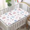 Coastal Themed Fitted Crib Sheet,Standard Crib Mattress Fitted Sheet Toddler Bed Mattress Sheets - Baby Crib Sheets for Girl or Boy,28 x52,White Blush and Ceil Blue view 2