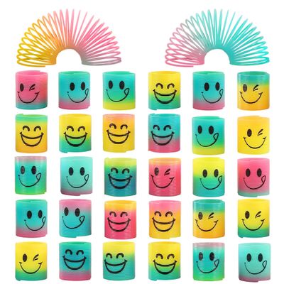 30 Pcs Mini Spring Party Favors Birthday Toys for Goodie Bags - Small Plastic Spring Toys Bulk Party Favors Mini Rainbow Plastic Coil Springs Gifts Bulk - Colorful Magic Springs Small Fidget Toys Bulk