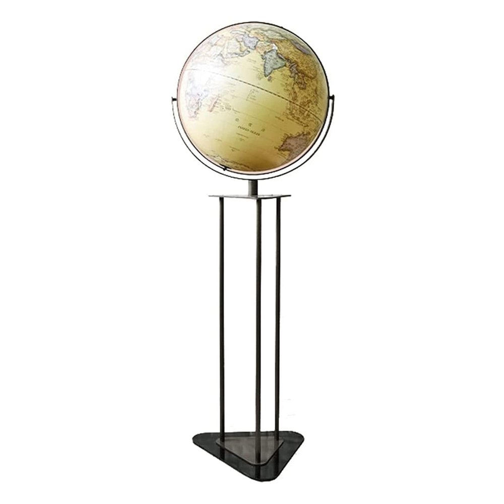 POCHY Beautiful Globe Illuminated Globe Floor-Standing Globes with Metal Tripod 17 Inches World Globe Hd Easy-to-Read Geographic Globes Fine and Clear