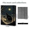 Black Cat Moon Card Binder, 9 Pocket Trading Card Album Folder Sleeves Side Loading 720 Pockets Premium PU Card Book Card Holder Binder Card Album for Game Cards/Sports Cards view 2
