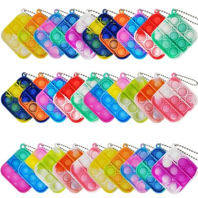 30 Pcs Mini Pop Bubble Fidget Toys for Party Favors, Small Silicone Pop Keychain Bulk for Goodie Bag, Classroom Prizes Stuffers Christmas Valentine Gifts for Kid Students