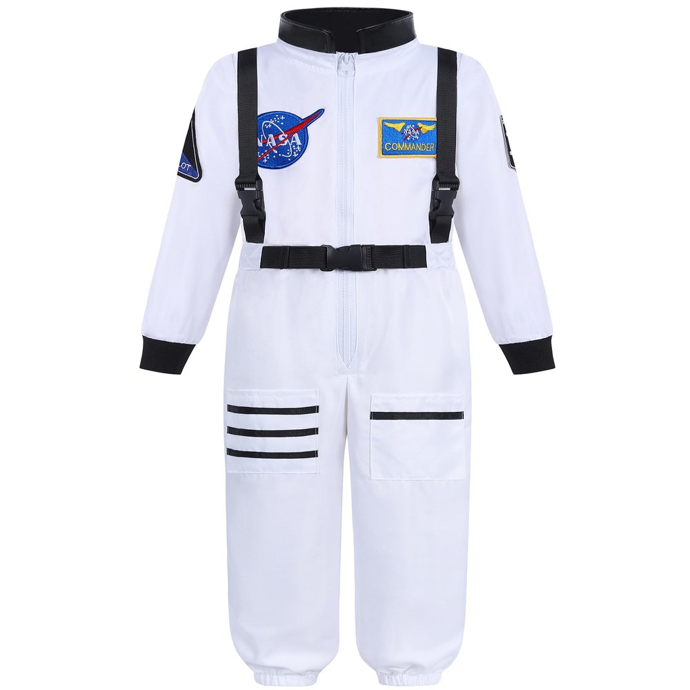 Aoiviss Astronaut Costume for Kids, Space Costume Space Suit for Boys Girls NASA Astronaut Cosplay Role Play Dress Up