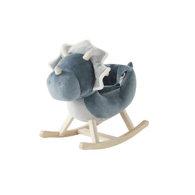 Noukie's - Ops Dinosaur Rocker - from 12 Months - with Seat Belt, Blue