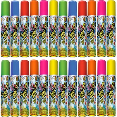JA-RU Sidewalk Chalk Spray (Assorted) Kids Driveway, Yard, Sidewalk Liquid Colored Chalk. Field Marking Chalk Line Spray Temporary Markers. Washable Outdoor Chalk Set Art Toys. 3525 (24 Cans)