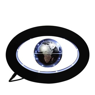 Globe Explore The World Floating Levitating Globe Colorful LED Light Educational Gifts Decoration,Blue School (Color : Blue) (Silver)