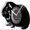 Wall Clock Guinea Pig Wall Clock Funny Hamster Vinyl Record Pig Wall Clock Animal Nursery Decor Shadow Laser Engraved Art Wall Clock Animal Lover view 1