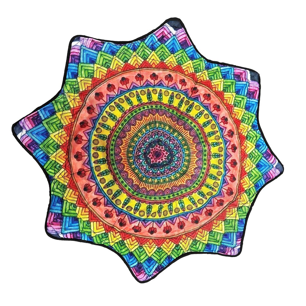 Mougee Mini Star Flow Star - 20" Diameter - Smaller Size for Smaller Hands and Easier Spinning (Harvest Mandela)