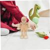 20 Pcs Wooden Robot Wood Educational Desktop Unpainted Peg People Unfinished Wooden Peg Doll Figure Wood Human Figure Model DIY Graffiti Craft view 3