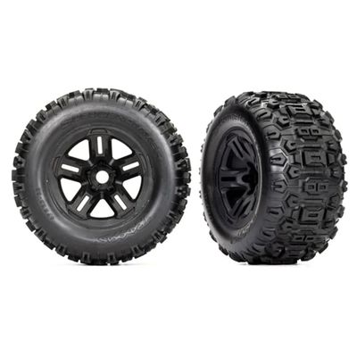 Traxxas 9672 - Sledge 3.8" Sledgehammer Pre-Glued Front/Rear Tires, Black (2)