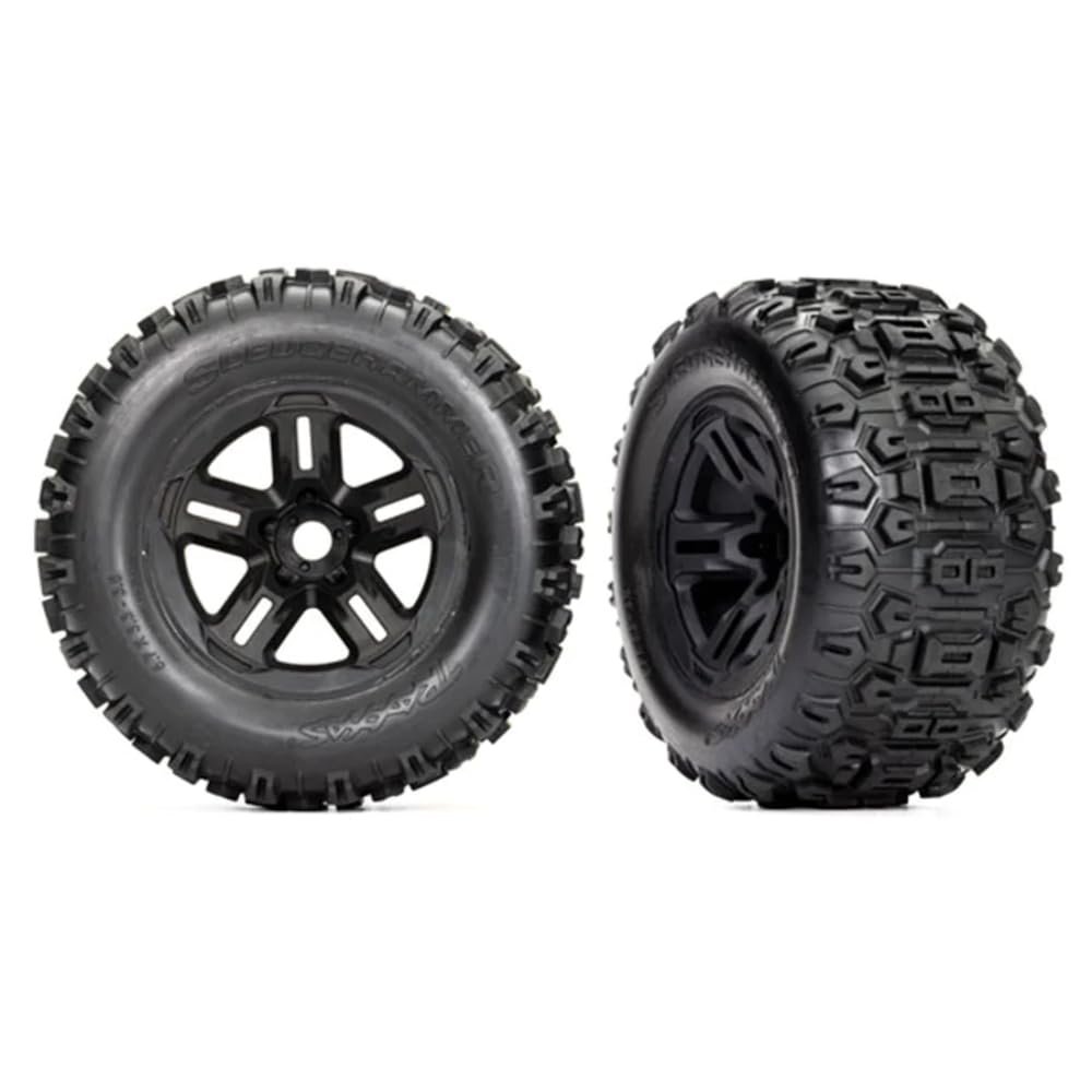 Traxxas 9672 - Sledge 3.8" Sledgehammer Pre-Glued Front/Rear Tires, Black (2)