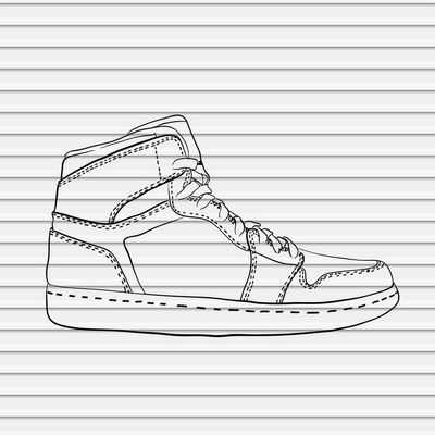 Sneaker Vinyl Decals Stickers for Walls Car Window Laptop Tumbler Cafe Bar Shop Store Girls Boys Kids Bedroom Room Decor Outline Silhouette YASVG18336