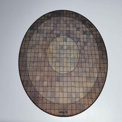 24" Diameter Dungeon Floor Playmat with 1" Grid Stitched Edging, Double-Sided with Universal Dungeon Terrain