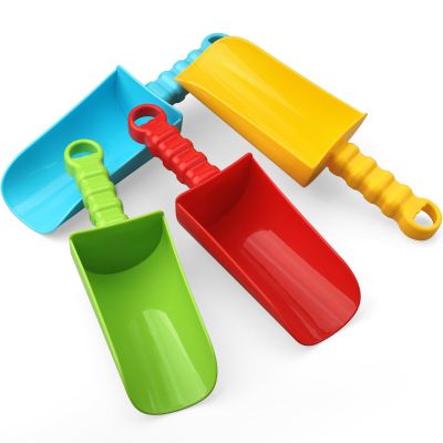 Dilabnba Big 9 inch Beach Sand Shovels Toys for Kids Adults, 9'' Solid Sand Scoop Spade for Toddlers Baby, Heavy Duty Toddler Garden Tools Sandbox Kit for Gardening Shoveling Digging Summer Fun(4PCS)