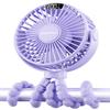 SWEETFULL Portable Stroller Fan with LED Display, 4 Speed Rechargeable Mini Clip On Fan, 360 Rotate Flexible Tripod Better Cooling Small Baby Fan for Car Seat Crib Travel Bike Treadmill (Purple) view 1