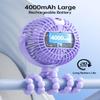 SWEETFULL Portable Stroller Fan with LED Display, 4 Speed Rechargeable Mini Clip On Fan, 360 Rotate Flexible Tripod Better Cooling Small Baby Fan for Car Seat Crib Travel Bike Treadmill (Purple) view 4