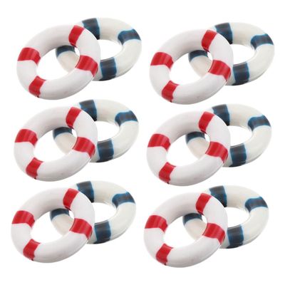 12pcs Micro Swim Ring Minature Swim Ring Ornament Life Ring Micro Landscape Life Buoy Tiny Decor Beach Scene Miniature Ornament Resin Suite Aquarium