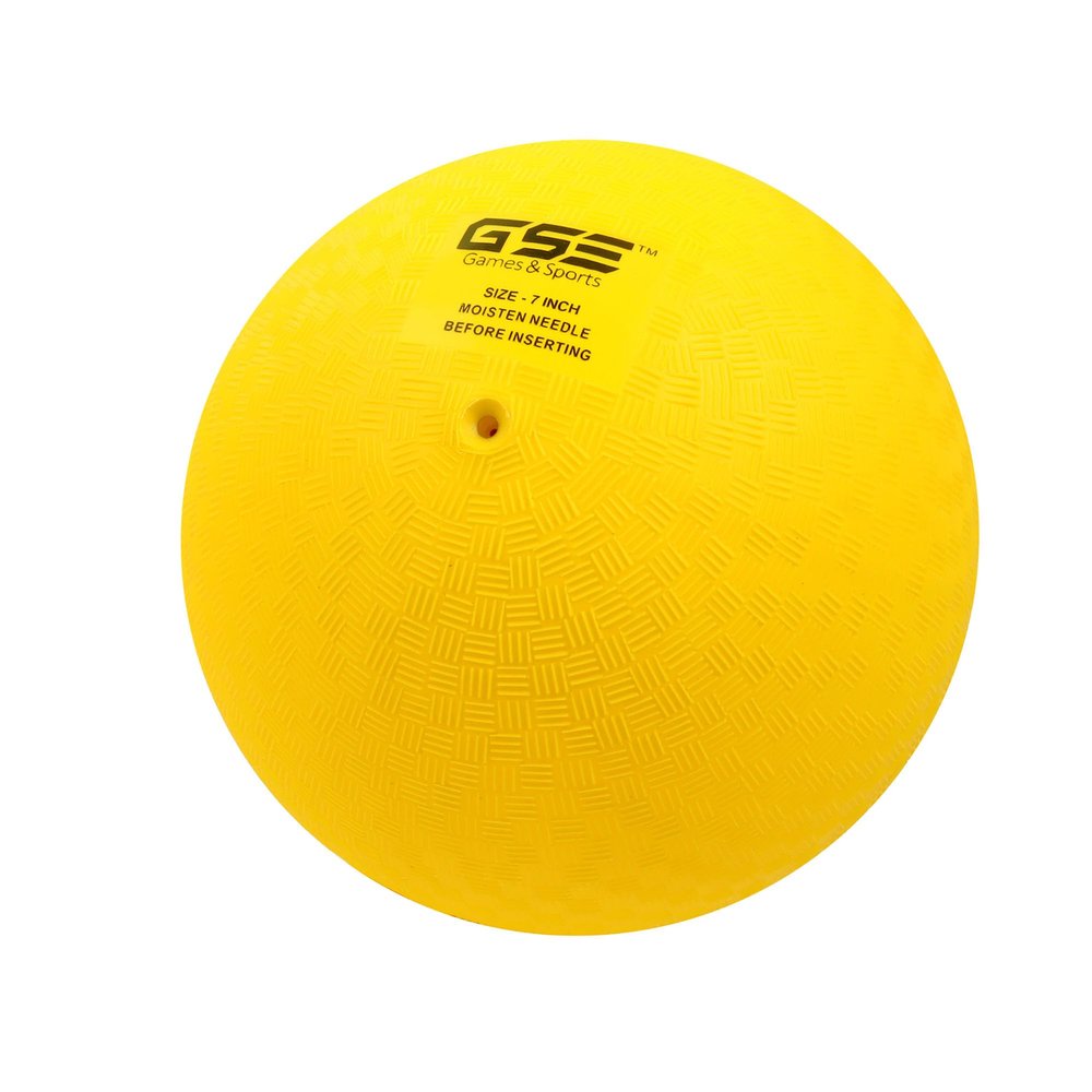 GSE Games & Sports Expert 7" Yellow Inflatable Playground Ball, Kickball, Bouncy Dodge Ball, Handball for Kids/Adults, Perfect for Recess Ball Games, Gym, Yoga Exercises, Schools Sports Activities