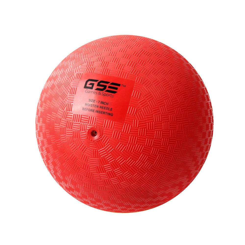 GSE Games & Sports Expert 7" Red Inflatable Playground Ball, Kickball, Bouncy Dodge Ball, Handball for Kids/Adults, Perfect for Recess Ball Games, Gym, Yoga Exercises, Schools Sports Activities