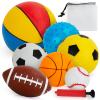 Balls for Toddlers 1-3,Toddler Sports Toys,Set of 7 Kids Ball Soft Foam Baby Sports Balls- Soccer Ball Basketball Baseball Rugby Bounce Ball Playground Indoor Outdoor Toys Gifts,with Free Bump/Bag view 1