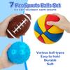 Balls for Toddlers 1-3,Toddler Sports Toys,Set of 7 Kids Ball Soft Foam Baby Sports Balls- Soccer Ball Basketball Baseball Rugby Bounce Ball Playground Indoor Outdoor Toys Gifts,with Free Bump/Bag view 3