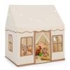 INFANS Kids Play Tent with Washable Mat Star Light Windows, Anti-Trip Large Playhouse Toys for Children Boys Girls, Indoor Outdoor Princess Tents Castle for Toddlers (Beige) view 1