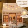 INFANS Kids Play Tent with Washable Mat Star Light Windows, Anti-Trip Large Playhouse Toys for Children Boys Girls, Indoor Outdoor Princess Tents Castle for Toddlers (Beige) view 3